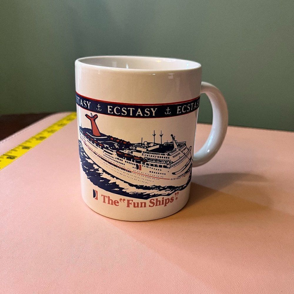 Carnival Cruise Lines Retired Ecstasy Ship Coffee Cup "Last Cruise Nov. 2022"